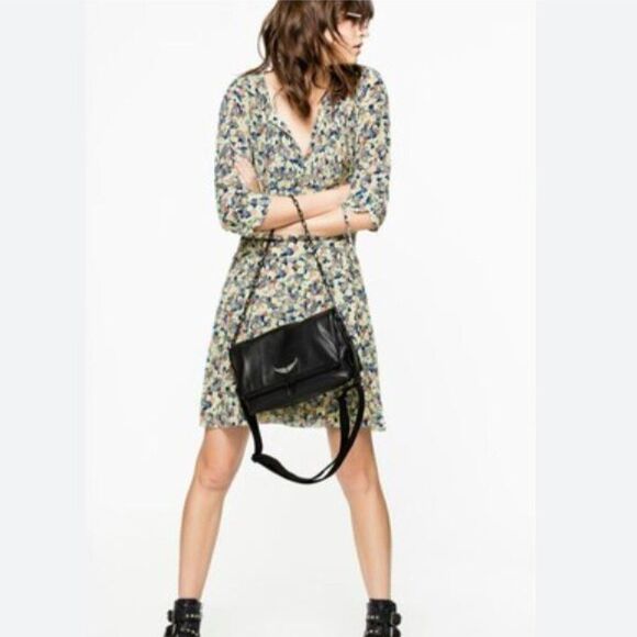 ZADIG & VOLTAIRE Remus Dress Floral Skull Print 100% Silk Sz XS - Picture 1 of 16